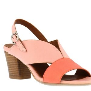 Bueno Brand Chloe - Stylish Pink and Coral Women's Slingback Heels